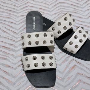 Marc Fisher White Studded sandals